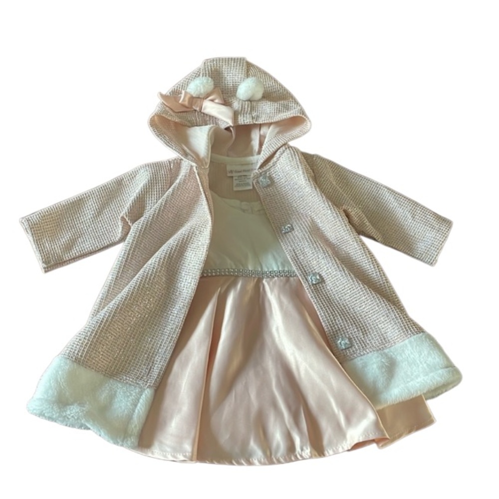 Baby girl size 6/9 months sweetheart rose dress with matching jacket